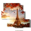 quadro di stampe torre eiffel in autunno - version: 5 pannelli 104x92cm