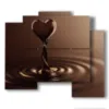 quadro con il cuore di cioccolato - version: 5 pannelli 89x77cm