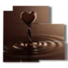 quadro con il cuore di cioccolato - version: 5 pannelli 102x93cm