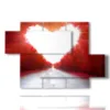 heart shaped paintings of red trees - version: 5 pannelli 128x85cm