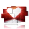heart shaped paintings of red trees - version: 9 pannelli 171x108cm