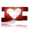 heart shaped paintings of red trees - version: 9 pannelli 177x101cm