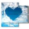 paintings with heart in the clouds - version: 4 pannelli 91x85cm