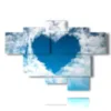 paintings with heart in the clouds - version: 6 pannelli 136x94cm