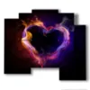 paintings with a fiery heart - version: 5 pannelli 89x77cm