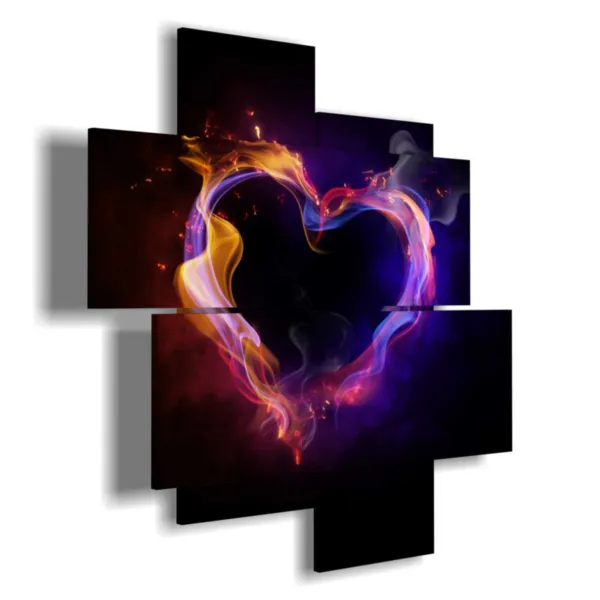 Cuadros con corazones ardientes