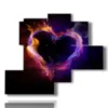 paintings with a fiery heart - version: 5 pannelli 120x99cm