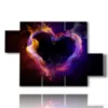 paintings with a fiery heart - version: 5 pannelli 128x85cm