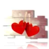 tableaux coeurs suspendus - version: 10 pannelli 176x115cm