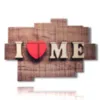paintings with heart lettering - version: 9 pannelli 164x114cm