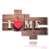 paintings with heart lettering - version: 7 pannelli 171x115cm