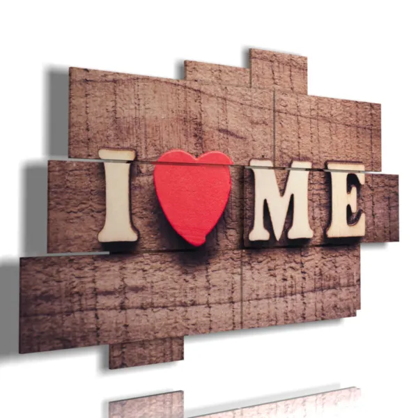 cuadros con letras en forma de corazón