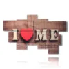 paintings with heart lettering - version: 8 pannelli 177x110cm