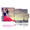 paris tableau belles photos avec femme en rouge - version: 10 pannelli 183x100cm