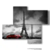bild mit fotos paris tour eiffel und oldtimer - version: 4 pannelli 94x77cm