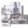 bild mit fotos von paris mit schnee in schwarzweiss - version: 4 pannelli 83x78cm