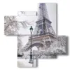 quadro con foto di parigi con la neve in bianco e nero - version: 4 pannelli 94x98cm