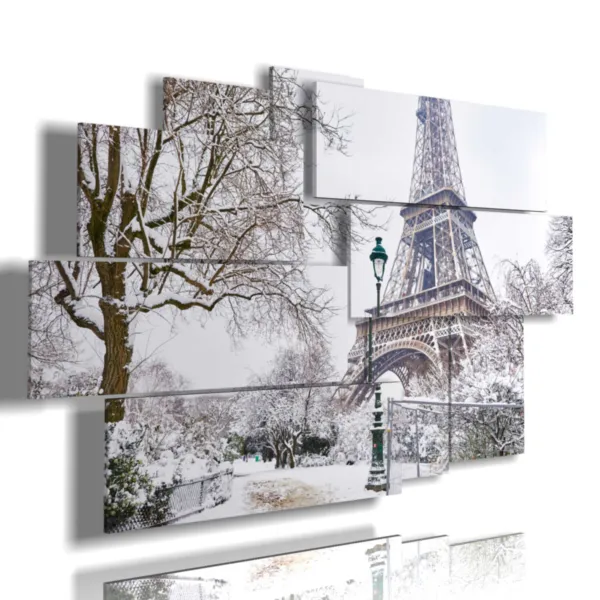 Cuadros de París con nieve