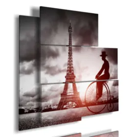 quadro strada di parigi con uomo in bici