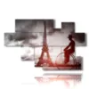 quadro strada di parigi con uomo in bici - version: 8 pannelli 178x111cm