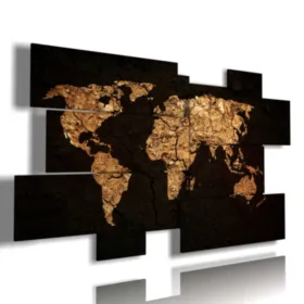 quadri mappamondo oro