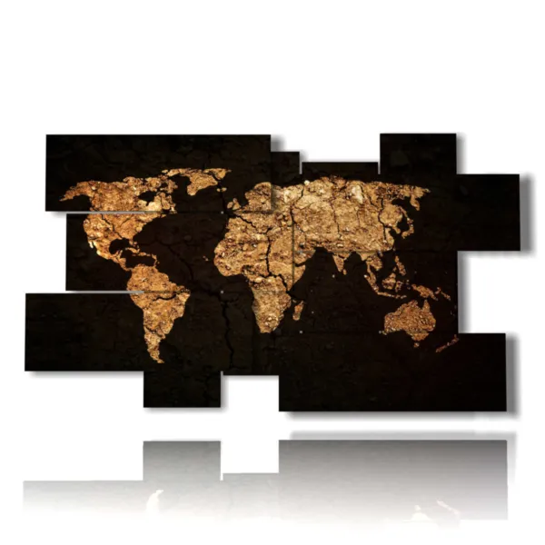 Golden globe map frame
