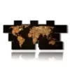tableau globe dore sur fond noir - version: 12 pannelli 232x106cm