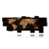 tableau globe dore sur fond noir - version: 19 pannelli 306x116cm