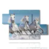 cuadros con caballos blancos sobre las olas del mar - version: 5 pannelli 128x85cm