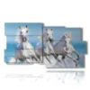 paintings with white horses on the waves of the sea - version: 10 pannelli 183x100cm