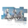 paintings with white horses on the waves of the sea - version: 10 pannelli 186x105cm