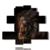 cuadro con caballo marron solitario - version: 11 pannelli 171x150cm