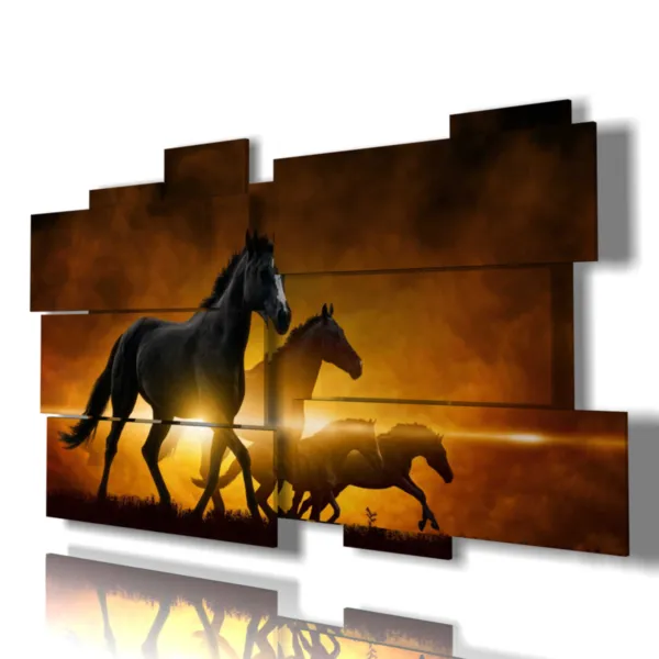 tableaux modernes de chevaux peints à l'aquarelle