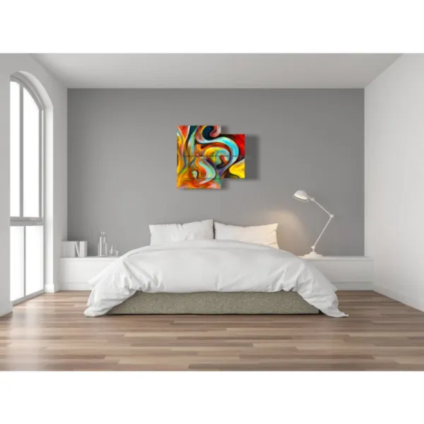 Wave-shaped paintings for the living room