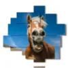 modern paintings with laughing horses - version: 11 pannelli 158x146cm