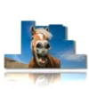 modern paintings with laughing horses - version: 7 pannelli 171x101cm