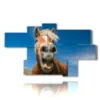 modern paintings with laughing horses - version: 7 pannelli 180x106cm