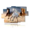 paintings with running horses - version: 9 pannelli 171x108cm