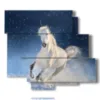 quadro con cavallo bianco stellare - version: 6 pannelli 113x99cm