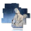 painting with stellar white horse - version: 13 pannelli 172x153cm