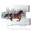 paintings with horse running in the snow - version: 6 pannelli 129x94cm