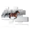 cuadros con caballo corriendo en la nieve - version: 8 pannelli 171x100cm