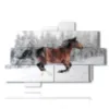 cuadros con caballo corriendo en la nieve - version: 10 pannelli 173x114cm