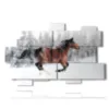 paintings with horse running in the snow - version: 11 pannelli 182x115cm