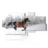 bilder mit pferd im schnee laufen - version: 8 pannelli 184x100cm