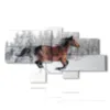 paintings with horse running in the snow - version: 7 pannelli 184x102cm