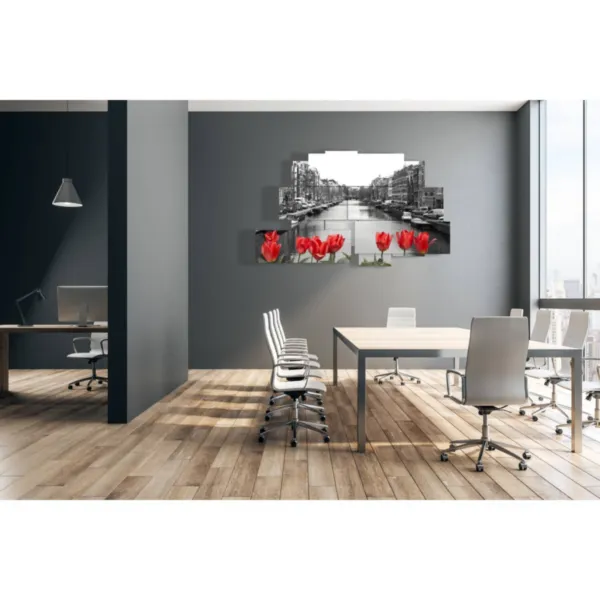 poster con foto Amsterdam bianco e nero