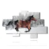 paintings with horse running in the snow - version: 8 pannelli 185x113cm