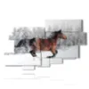 cuadros con caballo corriendo en la nieve - version: 10 pannelli 188x117cm
