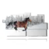 cuadros con caballo corriendo en la nieve - version: 11 pannelli 197x106cm